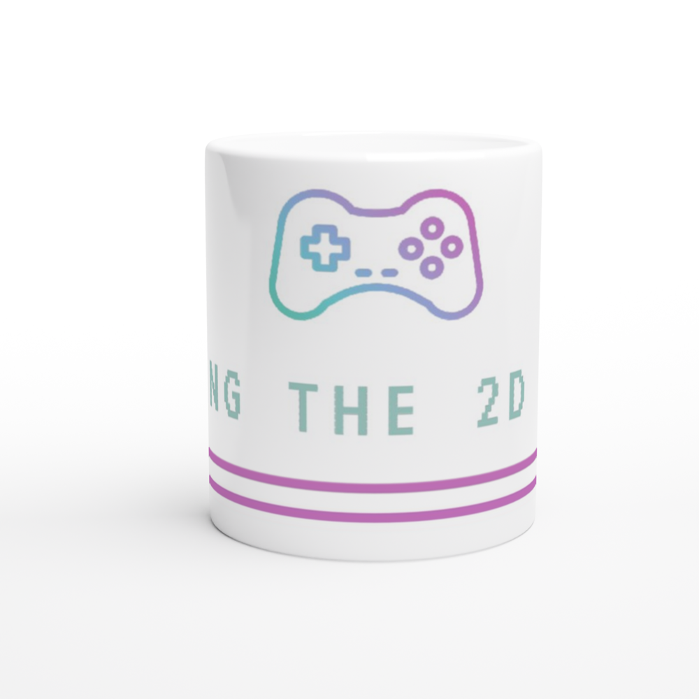 Living The 2D Life - White 11oz Ceramic Mug White 11oz Mug Games Globally Fulfilled