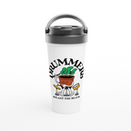 Drummers - White 15oz Stainless Steel Travel Mug White 15oz Stainless Steel Travel Mug Travel Mug Globally Fulfilled Music Plants