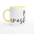 Procrastinator - White 11oz Ceramic Mug with Colour Inside ceramic yellow Colour 11oz Mug Funny Globally Fulfilled