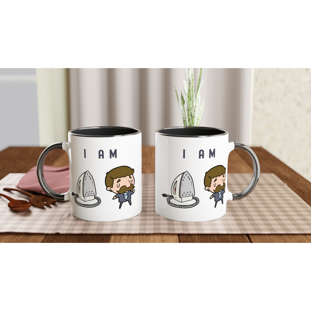 I Am Ironing Man - White 11oz Ceramic Mug with Colour Inside Colour 11oz Mug Funny Globally Fulfilled