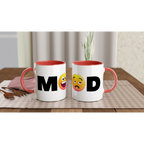 Mood Emoji - White 11oz Ceramic Mug with Colour Inside Colour 11oz Mug Funny Globally Fulfilled