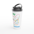 My Best Friend, Dog - White 15oz Stainless Steel Travel Mug Travel Mug animal Globally Fulfilled