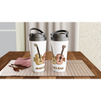 Don't Fret - White 15oz Stainless Steel Travel Mug Travel Mug Globally Fulfilled Music