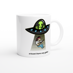Guitarist Alien Abduction - White 11oz Ceramic Mug White 11oz Mug Globally Fulfilled Music Sci Fi