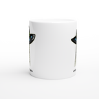 Guitarist Alien Abduction - White 11oz Ceramic Mug White 11oz Mug Globally Fulfilled Music Sci Fi