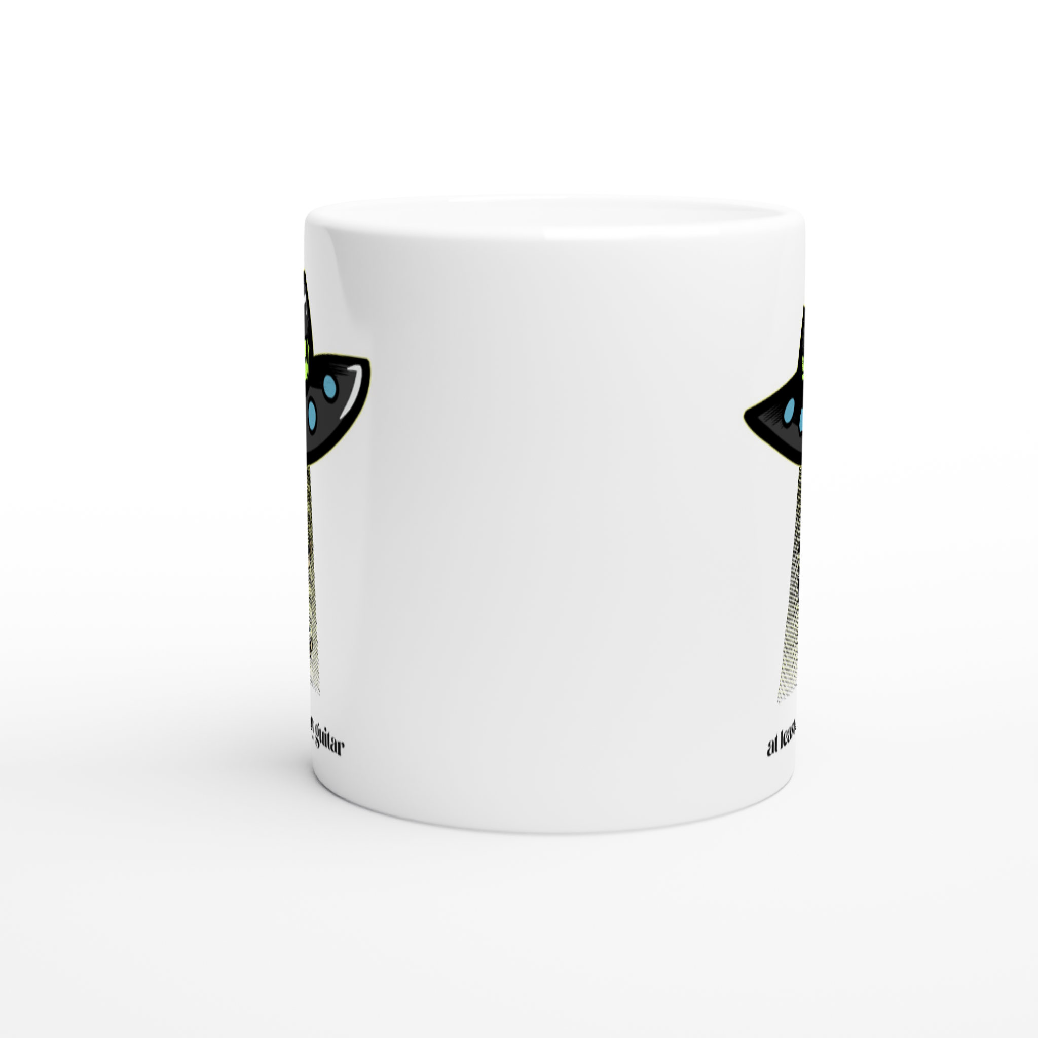 Guitarist Alien Abduction - White 11oz Ceramic Mug White 11oz Mug Globally Fulfilled Music Sci Fi