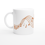 Music Notes - White 11oz Ceramic Mug White 11oz Mug Globally Fulfilled Music