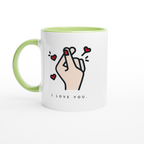 I Love You White 11oz Ceramic Mug with Colour Inside ceramic green Colour 11oz Mug Globally Fulfilled Love
