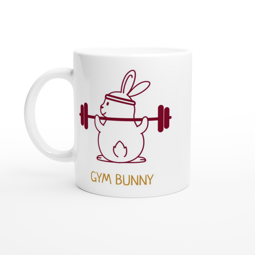 Gym Bunny - White 11oz Ceramic Mug White 11oz Ceramic Mug White 11oz Mug animal Fitness Globally Fulfilled