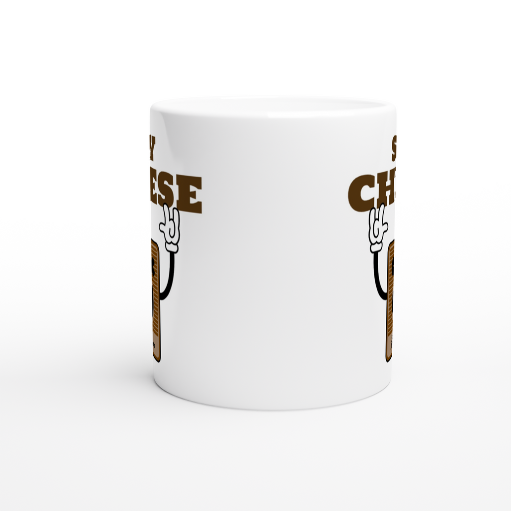 Say Cheese, Retro Camera - White 11oz Ceramic Mug White 11oz Mug Globally Fulfilled Retro Tech