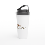 Procrastinator - White 15oz Stainless Steel Travel Mug Travel Mug Funny Globally Fulfilled