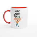 Read Books, Change The World - White 11oz Ceramic Mug with Colour Inside Colour 11oz Mug Globally Fulfilled Reading