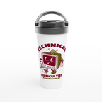 Retro TV Technical Difficulties - White 15oz Stainless Steel Travel Mug White 15oz Stainless Steel Travel Mug Travel Mug Globally Fulfilled Retro Tech