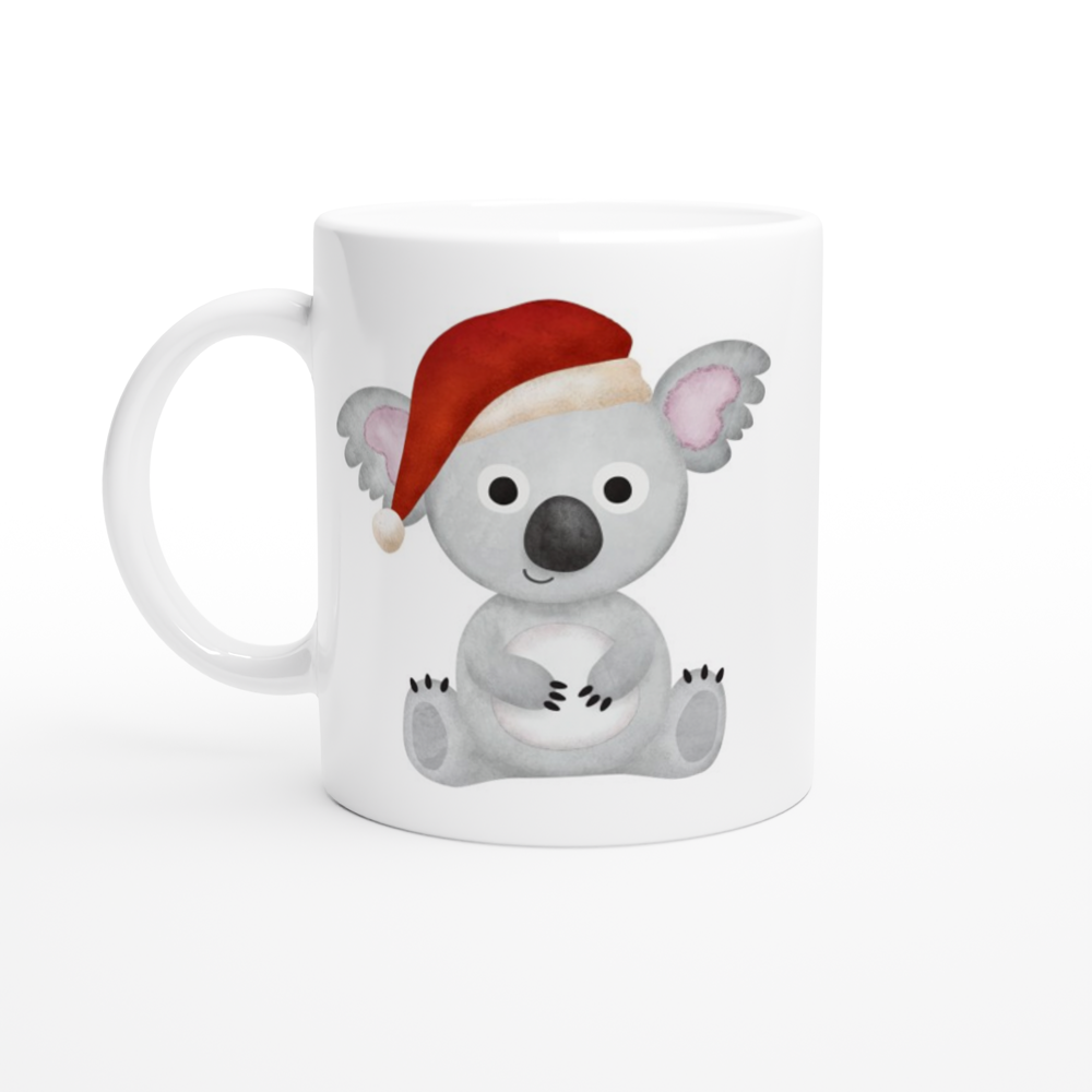 Christmas Koala - White 11oz Ceramic Mug White 11oz Ceramic Mug Christmas Mug Globally Fulfilled