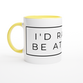 I'd Rather Be At Home - White 11oz Ceramic Mug with Colour Inside ceramic yellow Colour 11oz Mug Funny Globally Fulfilled