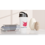 Drummer By Night - White 15oz Stainless Steel Travel Mug Travel Mug Globally Fulfilled Music