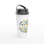 Stay Natural - White 15oz Stainless Steel Travel Mug Travel Mug Environment Globally Fulfilled Plants