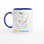 My Best Friend, Dog - White 11oz Ceramic Mug with Colour Inside ceramic blue Colour 11oz Mug animal Globally Fulfilled