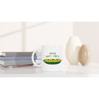 Spread Hap-pea-ness - White 11oz Ceramic Mug White 11oz Mug Globally Fulfilled Motivation
