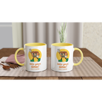 Take Your Time, Have A Coffee - White 11oz Ceramic Mug with Colour Inside Colour 11oz Mug Coffee Globally Fulfilled