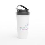 Living The 2D Life - White 15oz Stainless Steel Travel Mug Travel Mug Games Globally Fulfilled Tech