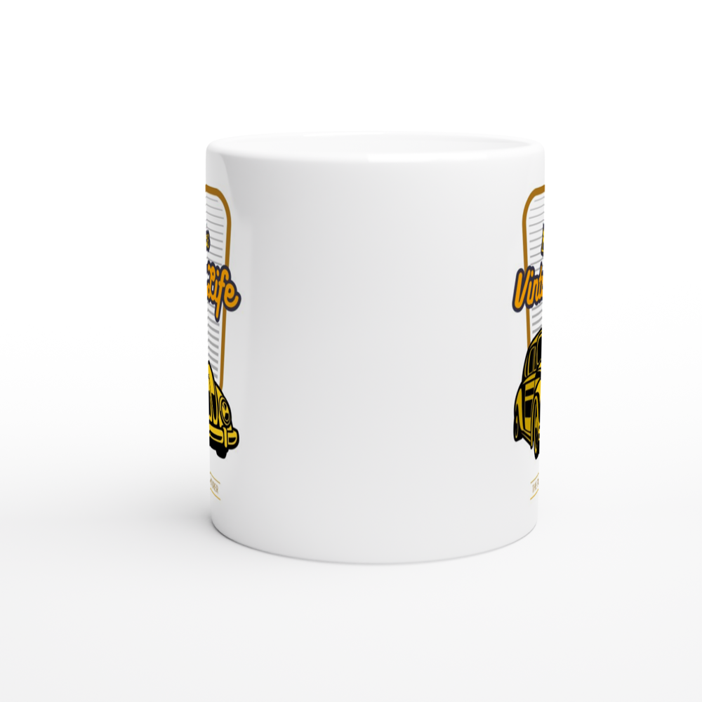 Live The Vintage Life - White 11oz Ceramic Mug White 11oz Mug Globally Fulfilled Retro