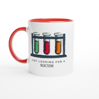 Test Tubes, Just Looking For A Reaction - White 11oz Ceramic Mug with Colour Inside ceramic red Colour 11oz Mug Globally Fulfilled Science
