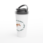 Love The Planet - White 15oz Stainless Steel Travel Mug Travel Mug animal Environment Globally Fulfilled