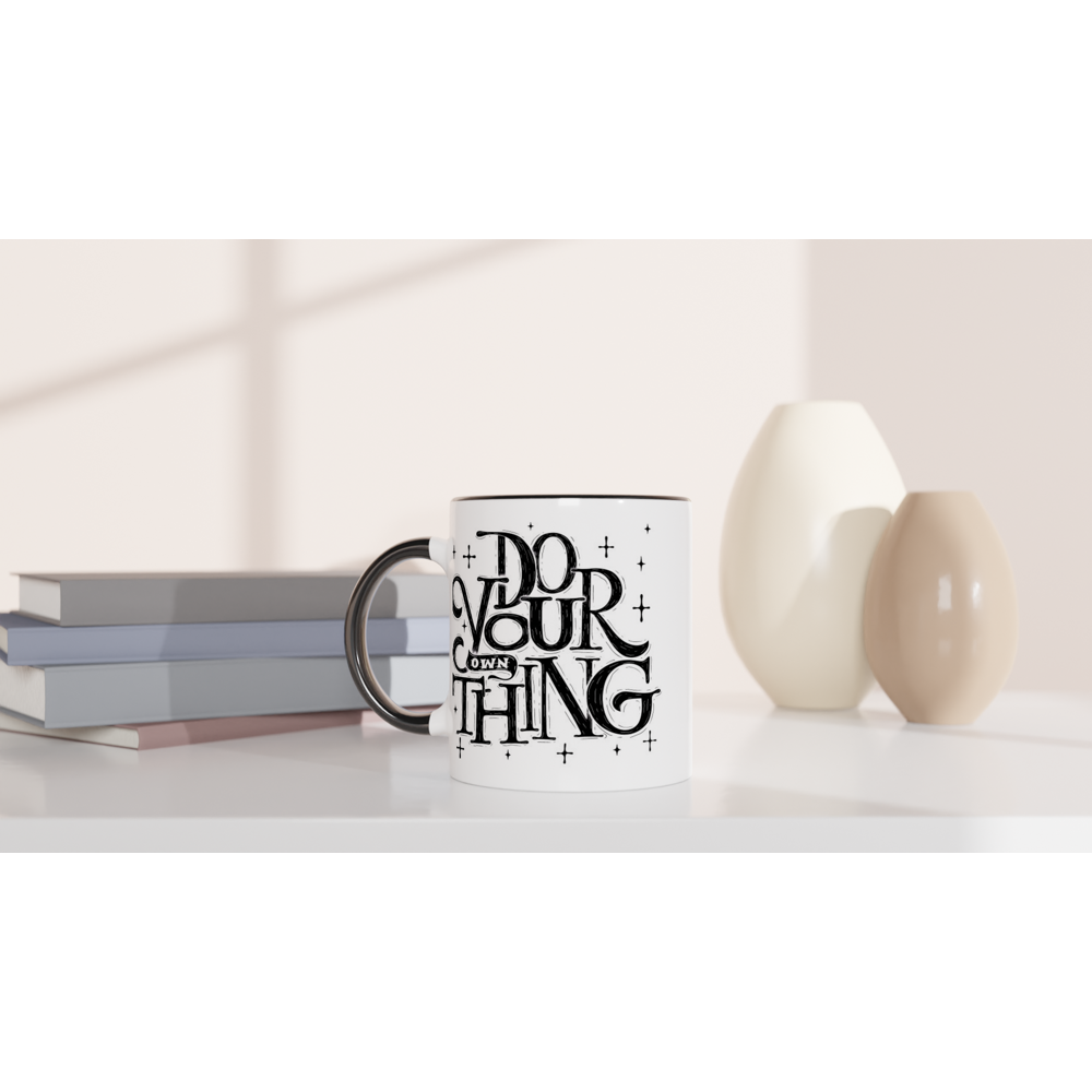 Do Your Own Thing - White 11oz Ceramic Mug with Colour Inside Colour 11oz Mug Globally Fulfilled Magic