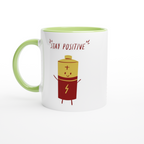 Stay Positive - White 11oz Ceramic Mug with Colour Inside ceramic green Colour 11oz Mug Globally Fulfilled Motivation Tech