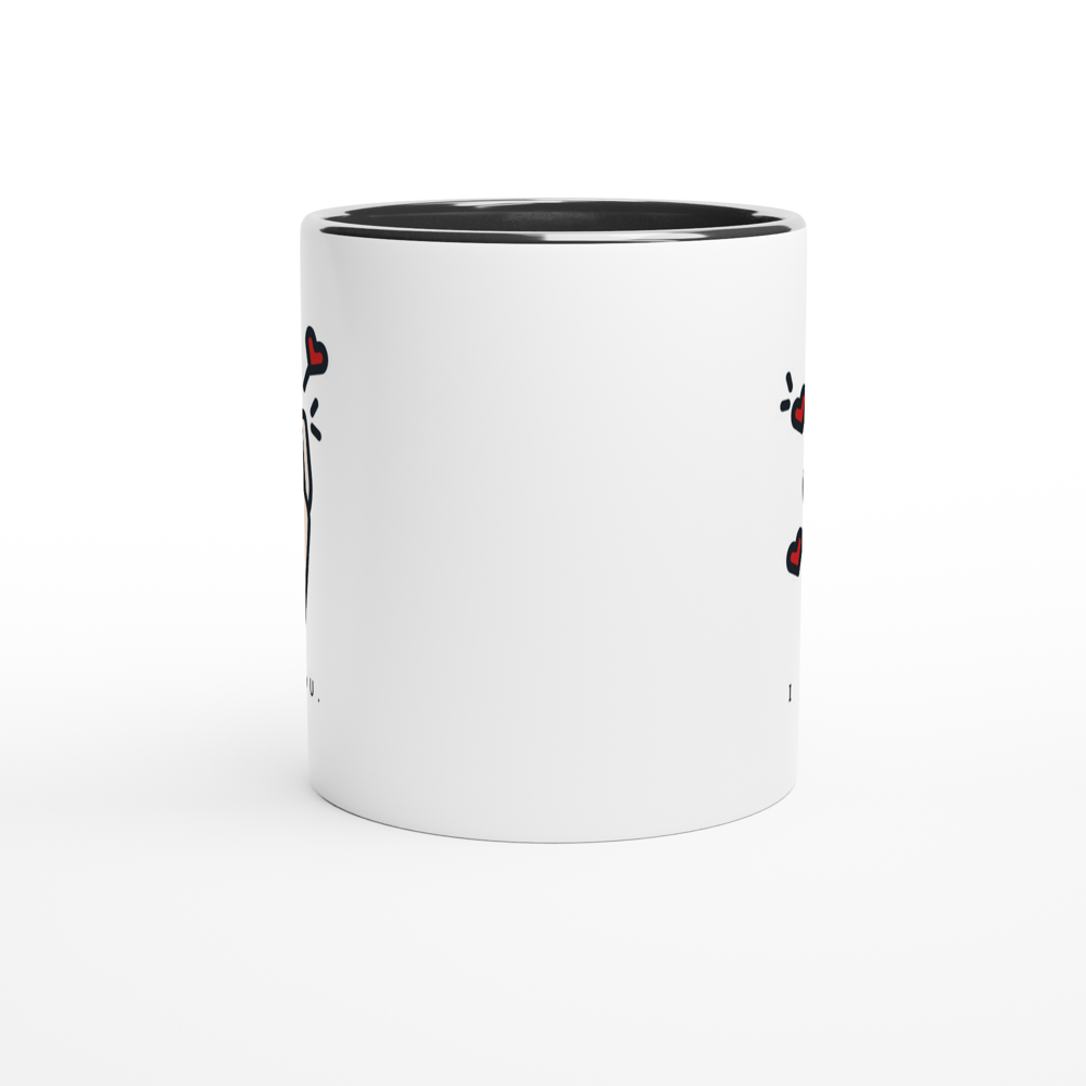 I Love You White 11oz Ceramic Mug with Colour Inside Colour 11oz Mug Globally Fulfilled Love