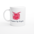 Drummer By Night - White 11oz Ceramic Mug White 11oz Ceramic Mug White 11oz Mug Globally Fulfilled Music