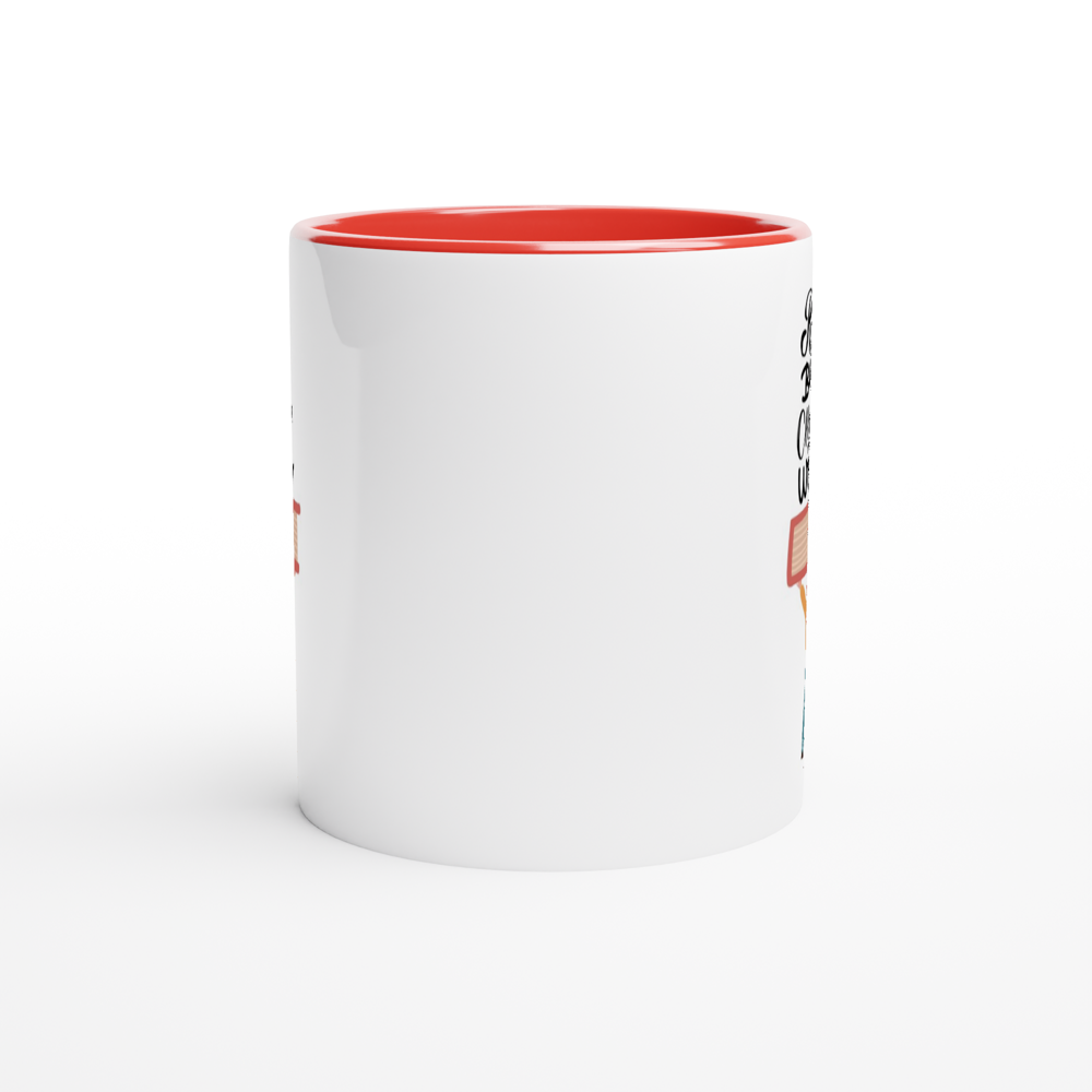 Read Books, Change The World - White 11oz Ceramic Mug with Colour Inside Colour 11oz Mug Globally Fulfilled Reading