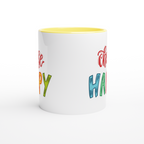 Choose Happy - White 11oz Ceramic Mug with Colour Inside Colour 11oz Mug Globally Fulfilled Motivation