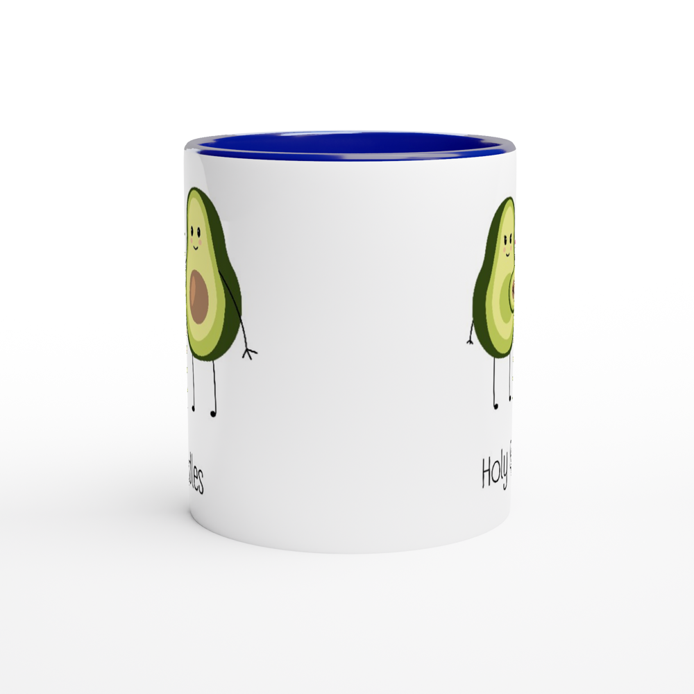Avocuddles, Holy Guacamole - White 11oz Ceramic Mug with Colour Inside Colour 11oz Mug Globally Fulfilled Love
