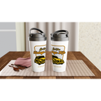 Live The Vintage Life - White 15oz Stainless Steel Travel Mug Travel Mug Globally Fulfilled Retro