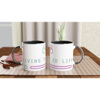 Living The 2D Life White 11oz Ceramic Mug with Colour Inside ceramic black Colour 11oz Mug Games Globally Fulfilled Tech