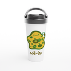 Cell-fie - White 15oz Stainless Steel Travel Mug Travel Mug Globally Fulfilled Science