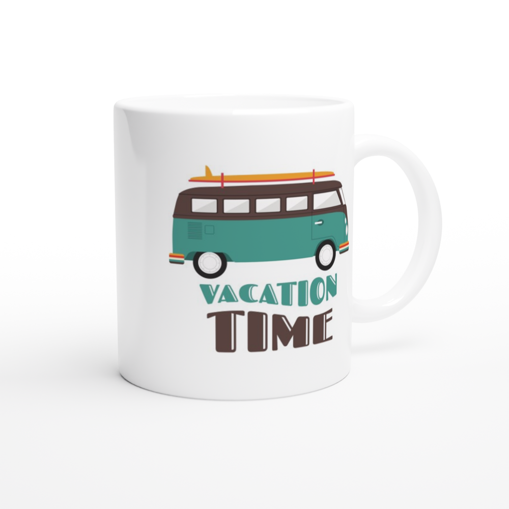 Vacation Time - White 11oz Ceramic Mug White 11oz Mug Globally Fulfilled Summer