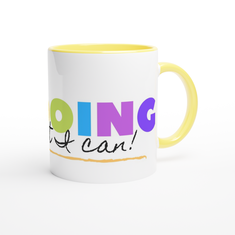 I'm Doing The Best I Can - White 11oz Ceramic Mug with Colour Inside ceramic yellow Colour 11oz Mug Globally Fulfilled Motivation