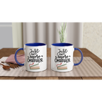 Just One More Chapter - White 11oz Ceramic Mug with Colour Inside Colour 11oz Mug Globally Fulfilled Reading