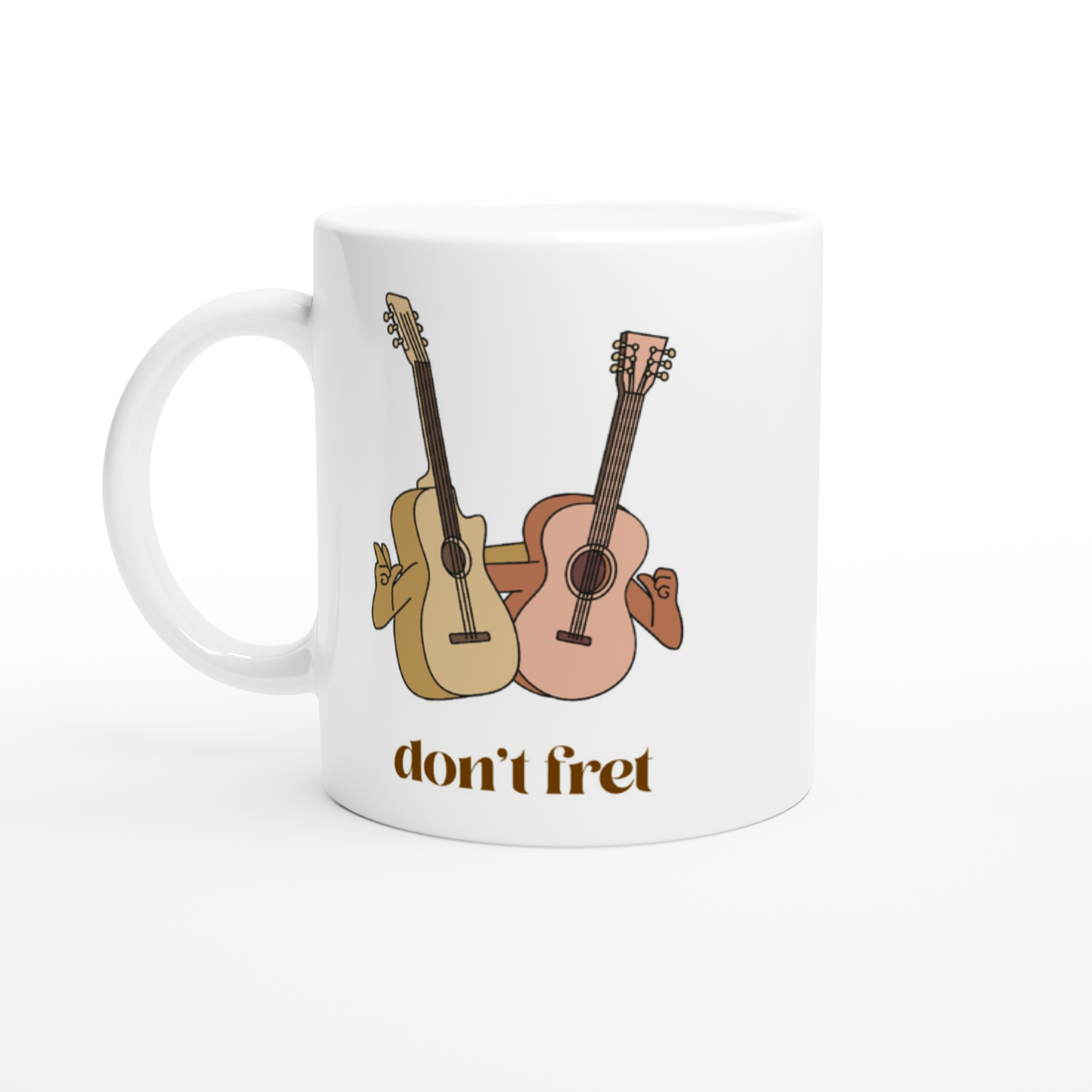 Don't Fret - White 11oz Ceramic Mug Default Title White 11oz Mug Globally Fulfilled Music
