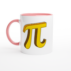Pi - White 11oz Ceramic Mug with Colour Inside ceramic pink Colour 11oz Mug Globally Fulfilled Maths Science