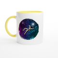 Spaceman White 11oz Ceramic Mug with Colour Inside ceramic yellow Colour 11oz Mug Globally Fulfilled Space