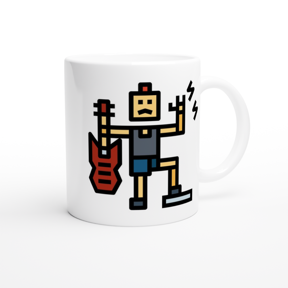 Rock And Roll - White 11oz Ceramic Mug White 11oz Ceramic Mug White 11oz Mug Globally Fulfilled Music