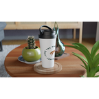 Love The Planet - White 15oz Stainless Steel Travel Mug Travel Mug animal Environment Globally Fulfilled