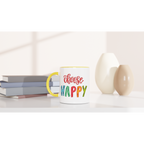 Choose Happy - White 11oz Ceramic Mug with Colour Inside Colour 11oz Mug Globally Fulfilled Motivation