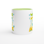 Wake Up And Be Awesome - White 11oz Ceramic Mug with Colour Inside Colour 11oz Mug Globally Fulfilled Motivation