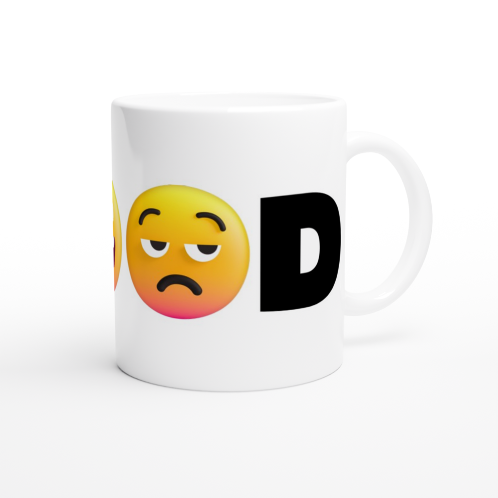 Mood Emoji - White 11oz Ceramic Mug White 11oz Mug Globally Fulfilled