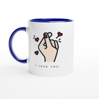 I Love You White 11oz Ceramic Mug with Colour Inside ceramic blue Colour 11oz Mug Globally Fulfilled Love